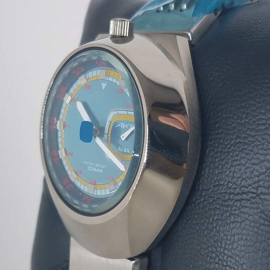Buy the Alba AKA by Seiko Bullhead V707-0A10 ATF009K Blue Dial Vintage NIB  Watch | GoodwillFinds