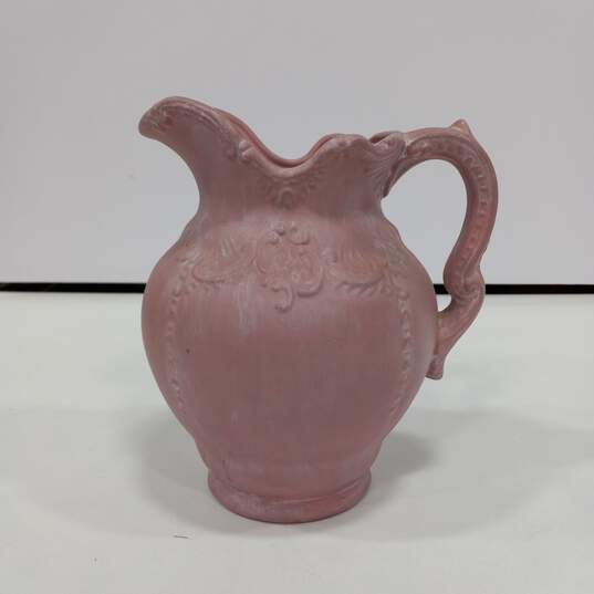 Vintage Arnels Pink Ceramic Rose Pitcher image number 4