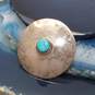 Artisan DO Signed Sterling Silver Turquoise Pendant image number 2