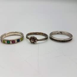 925 Silver Resin, Glass Ring Lot All Sz 7