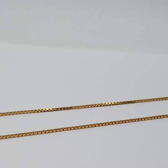 IMD 14k Gold 1mm Box Chain Necklace 3.2g image number 2