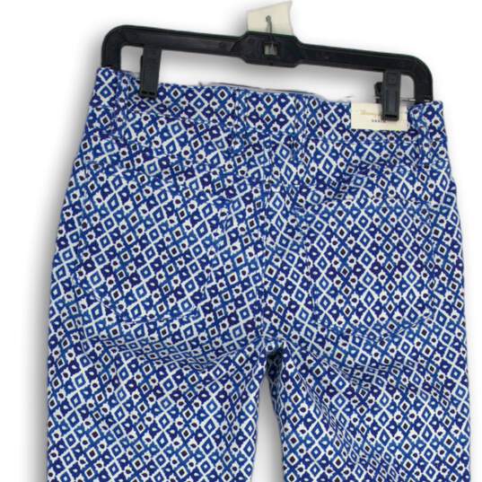 NWT Tommy Bahama Womens Ella Twill Blue White Tenali Tiles Ankle Pants Size 4 image number 4