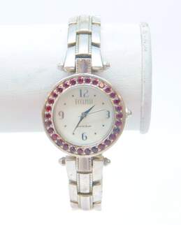 Ecclissi 23760 Sterling Silver Garnet Mother Of Pearl Dial Watch 57.5g