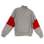 Mens Gray Long Sleeve Quarter Zip Kangaroo Pocket Pullover Sweatshirt Sz S image number 2