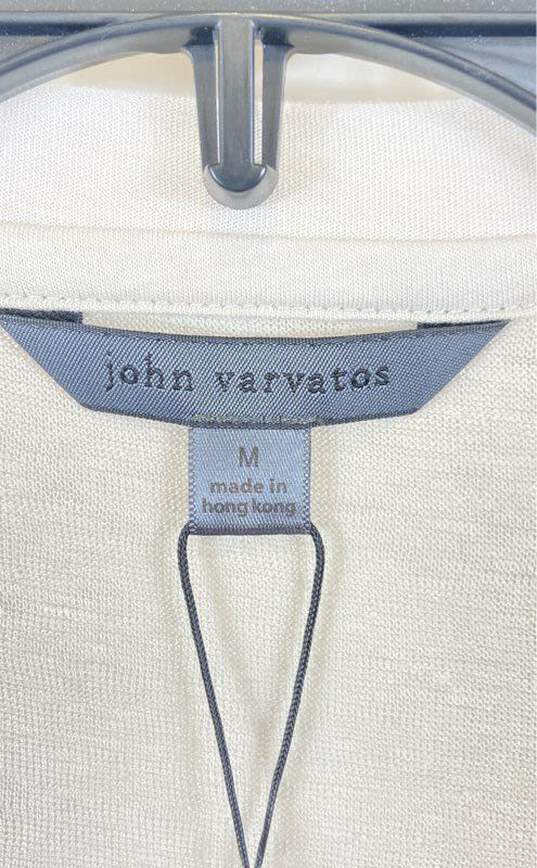 John Varvatos Men Gray V Neck Linen Shirt M image number 3