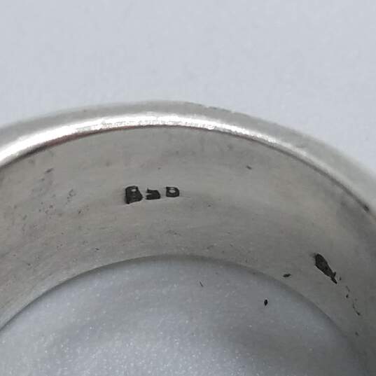 Sterling Silver 950 CZ sz 6 1/4 Statement Ring DAMAGED 25.7 G image number 4