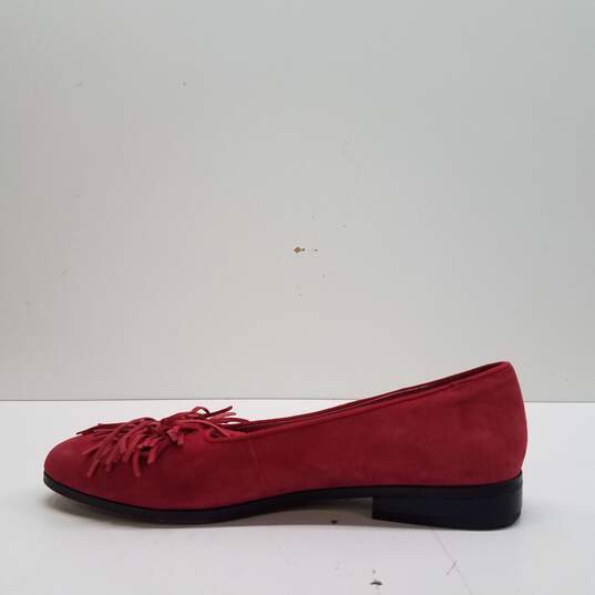 Anne Klein Dixie Red Suede Fringe Loafers Women's Size 10M image number 2