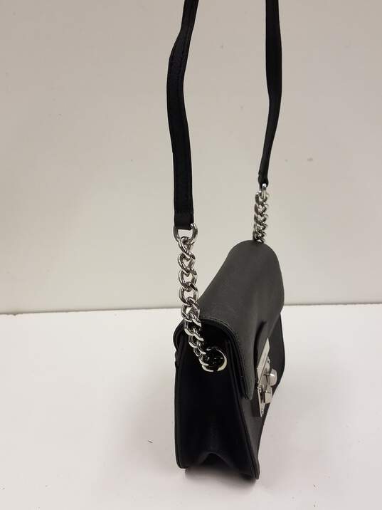 Calvin Klein Saffiano Leather Mini Push Lock Crossbody Black image number 4