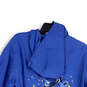 Womens Blue Graphic Print Long Sleeve Pockets Full-Zip Hoodie Size Medium image number 4