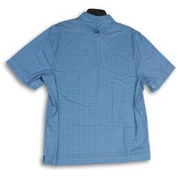 Cutter & Buck Mens Blue Plaid Spread Collar Short Sleeve Polo Shirt Size L alternative image