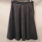 White House Black Market Women Black Faux Leather A-Line Skirt 0 image number 2