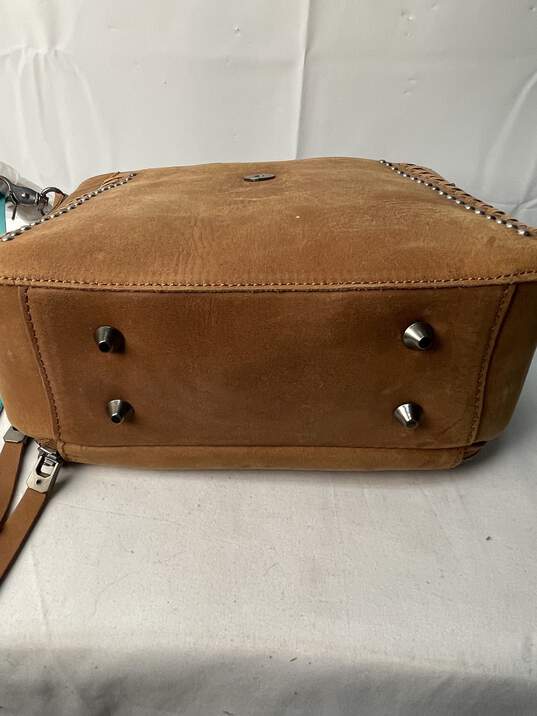 Montana West Brown Leather/Suede Crossbody Hobo Bag image number 3