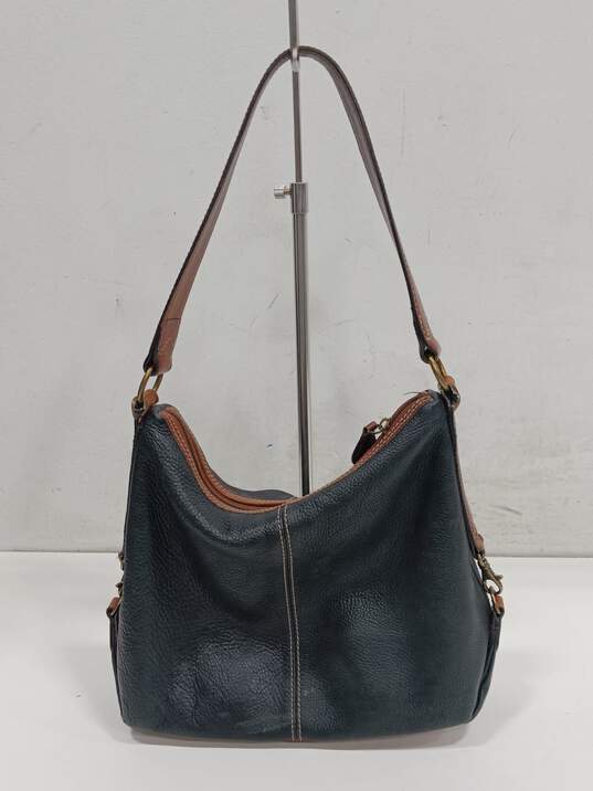 Fossil Women's #75082 Black/Brown Leather Hobo Bag image number 1