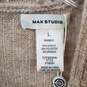 Max Studio Beige Open Front Faux Wrap Knit Sweater WM Size L NWT image number 3