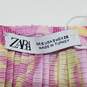 Zara Pink Floral Print Pleated Mini Sleeveless Dress Size S image number 3