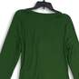 Womens Green Round Neck Long Sleeve Ruched Midi Shift Dress Size Large image number 4