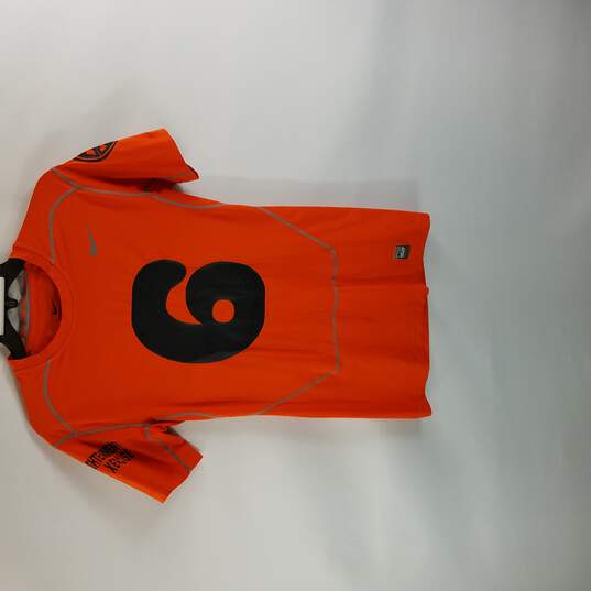 Nike Pro Combat Men Orange Athletic Shirt L image number 1