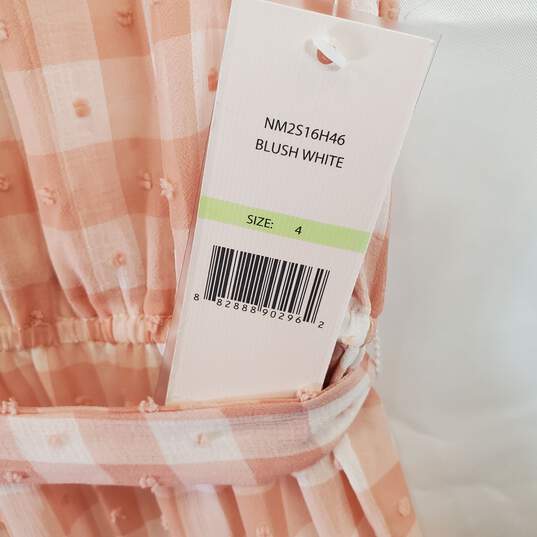 Nanette Lepore Pink and White Checkered Sleeveless Sheer Dress Sz 4 NWT image number 6