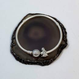 Designer Pandora 925 ALE Sterling Silver Chain Barrel Clasp Charm Bracelet 16.9g