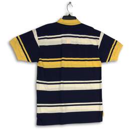 Nautica Mens Multicolor Striped Spread Collar Short Sleeve Polo Shirt Size L alternative image