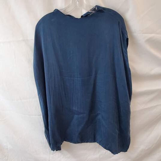 Eileen Fisher Dark Blue Silk Sleeveless Oversized Top Size XS image number 1