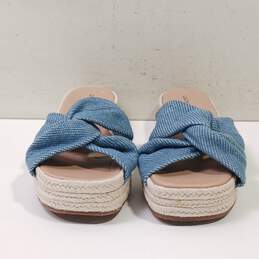 Lucky Brand Women's Grenly Blue Textile Open Toe Slip On Platform Sandals Size 8M