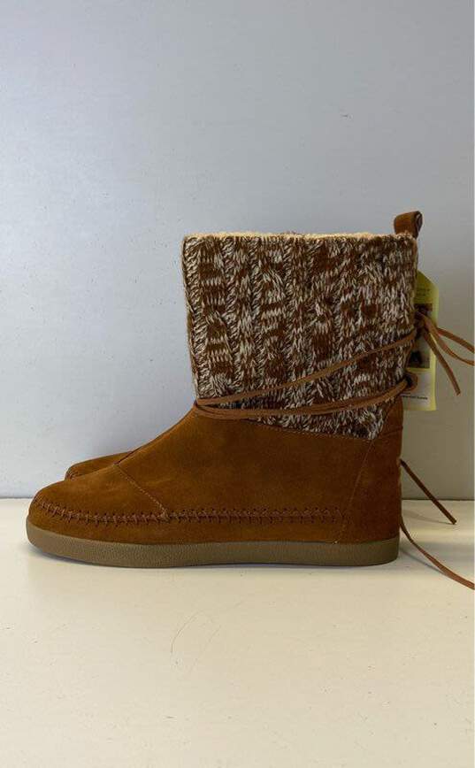 Toms Nepal Cable Knit Suede Boots Size 8.5 Brown image number 1