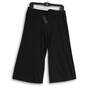 NWT The Limited Womens Black Flat Front Elastic Waist Pull-On Cropped Pants Sz 4 image number 1