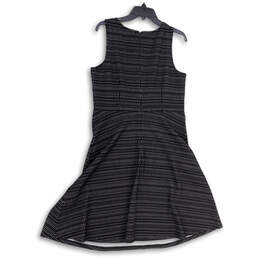 Womens Black Sleeveless Back Zip Knee Length Fit & Flare Dress Size 12 alternative image