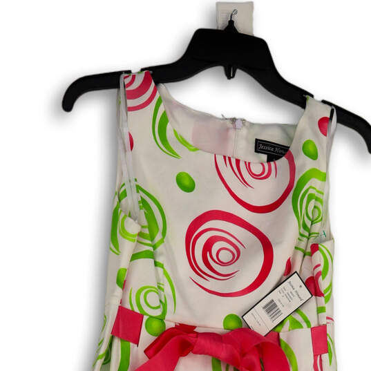 NWT Womens Multicolor Spiral Print Sleeveless Back Zip A-Line Dress Size 6 image number 3