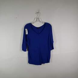 Womens Regular Fit V-Neck 3/4 Dolman Sleeve Pullover Blouse Top Size Medium