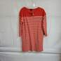J. Crew Red Orange & White Striped Cotton Tunic WM Size S NWT image number 1