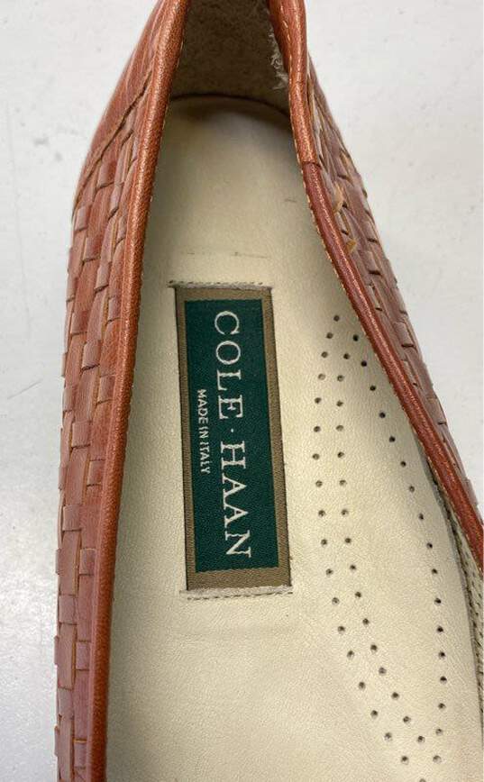 Cole Haan Women's Brown Leather Basket Weave Flats Size 7 image number 7