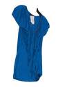 Womens Blue Flutter Short Sleeve V Neck Pullover Blouse Top Size Small image number 3