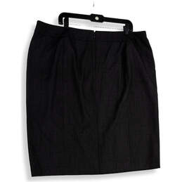 Womens Gray Flat Front Back Zip Knee Length Straight & Pencil Skirt Sz 20W alternative image
