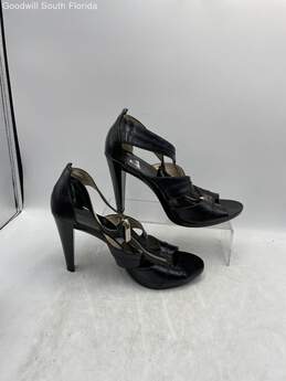 Michael Kors Womens Berkley Black Leather Zipper T-Strap Sandals Size 8.5 M alternative image
