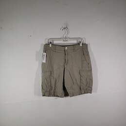 Mens Medium Wash Slash Pocket Flat Front Cargo Shorts Size 33