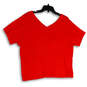 Womens Orange Regular Fit V-Neck Short Sleeve Pullover T-Shirt Size 2 image number 2