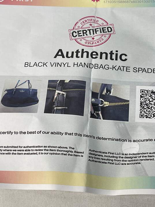 Certified Authentic Kate Spade Black Nylon Shoulder Handbag image number 6