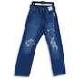 NWT Aeropostale Womens Blue Denim 90s Baggy Distressed Straight Jeans Size 8R image number 1