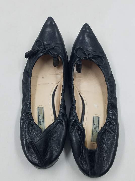 Authentic Prada Black Pointed Flats W 9.5 image number 6