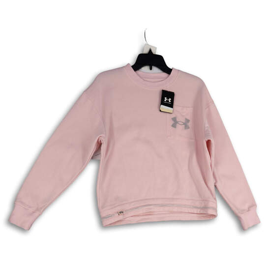 NWT Womens Pink Crew Neck Long Sleeve Pullover Sweatshirt Size Small image number 1