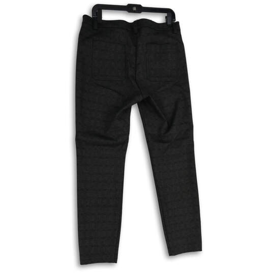 Buy the Womens Black Plaid Flat Front Welt Pocket Skinny Leg Dress Pants  Size 12