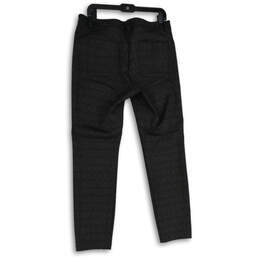 Womens Black Plaid Flat Front Welt Pocket Skinny Leg Dress Pants Size 12 alternative image