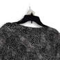 Womens Black White Animal Print 3/4 Sleeve V-Neck Pullover Blouse Top Sz 3X image number 2