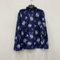 Womens Blue Floral Long Sleeve Button Front Shirt And Pajama Set Size XXL image number 2