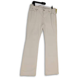 NWT Women White Denim Pockets Stretch Straight Leg Jeans Size 12