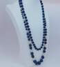 VNTG Navy Blue & Mixed Metals Beaded Necklaces image number 2