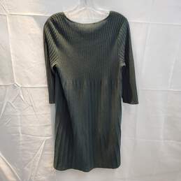 Eileen Fisher Dark Green Wool Long Sleeve Dress Petite Size PM alternative image