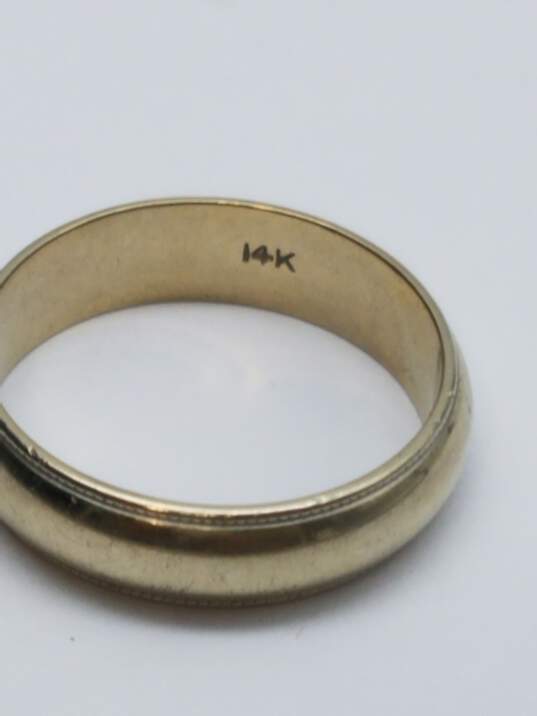 14k White Gold 5mm Band sz 7 1/4 Ring 4.5g image number 4